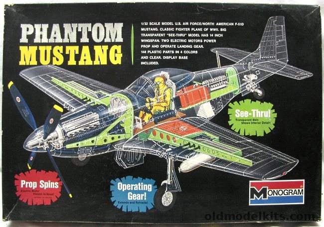 Monogram 1/32 Phantom Mustang P-51D / F-51D, 6866-0750 plastic model kit